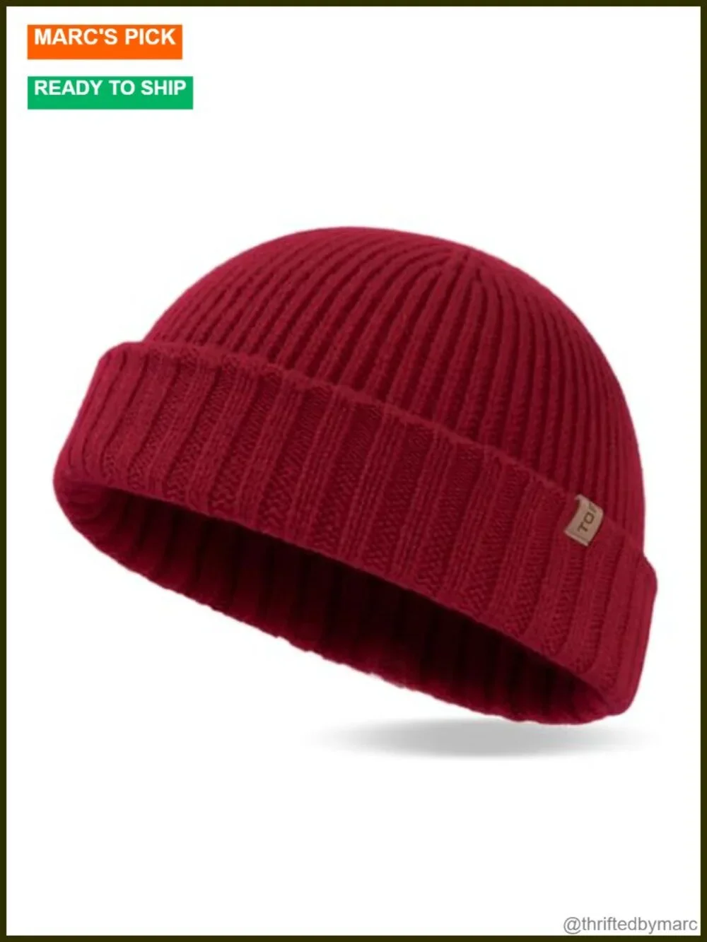 100% Merino Wool Beanie - Winter Skull Cap Cuffed Hat Men Women